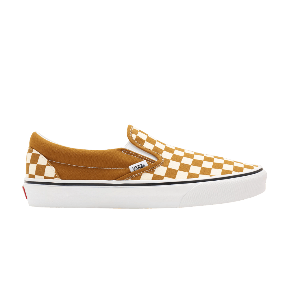Image of Vans Classic Slip-On Checkerboard - Golden Brown (VN0A33TB9HN)