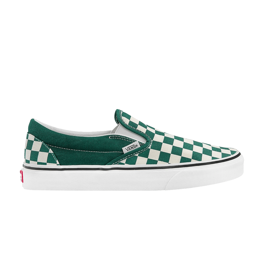 Image of Vans Classic Slip-On Checkerboard - Green (VN0A4U382NH)