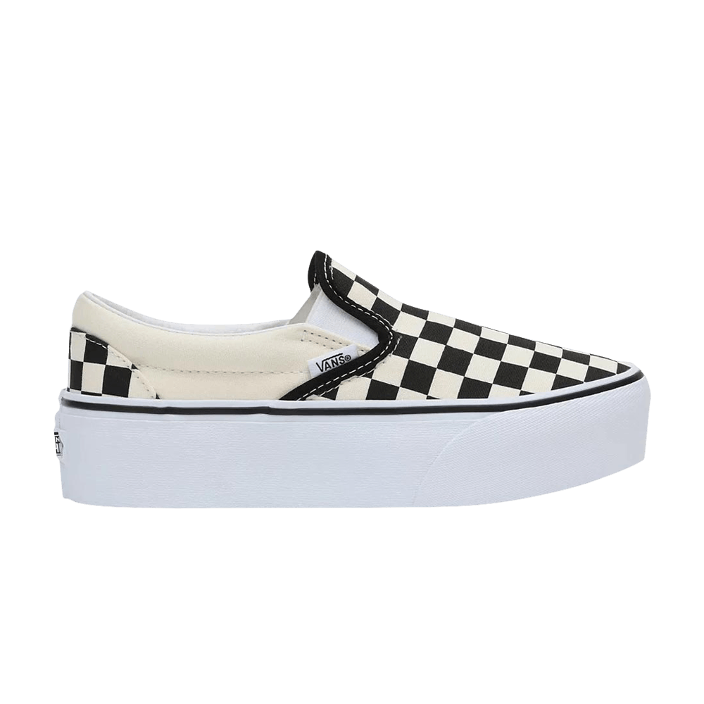 Image of Vans Classic Slip-On Stackform Checkerboard - Black White (VN0A7Q5RTYQ)