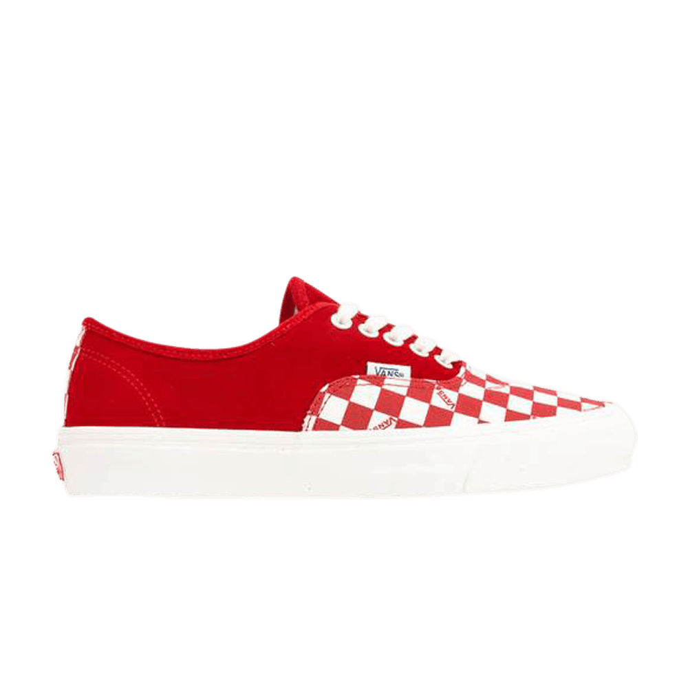 Image of Vans OG Authentic LX Racing Red Checkerboard Toe (VN0A45JJVQC)