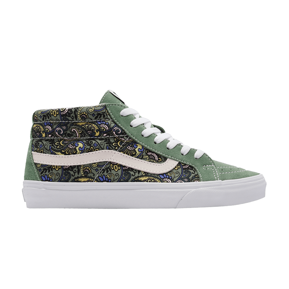 Image of Vans Sk8-Mid Reissue Paisley - Hedge Green (VN0A391F6TM)