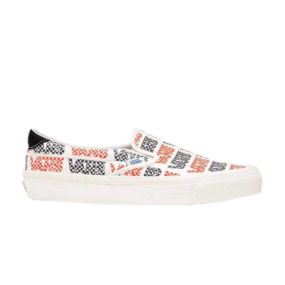 Image of Vans Slip-On 59 LX Racing Red Logo Checkerboard (VN0A4BVDVZC)