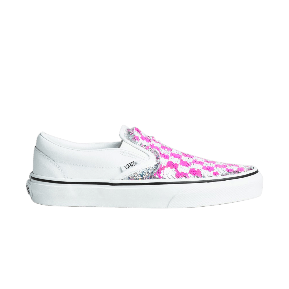 Image of Vans Wmns Classic Slip-On Flipping Sequins - White Checkerboard (VN0A4BV3TBE)