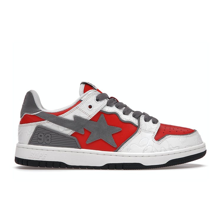 Image of A Bathing Ape Bape SK8 Sta White Red