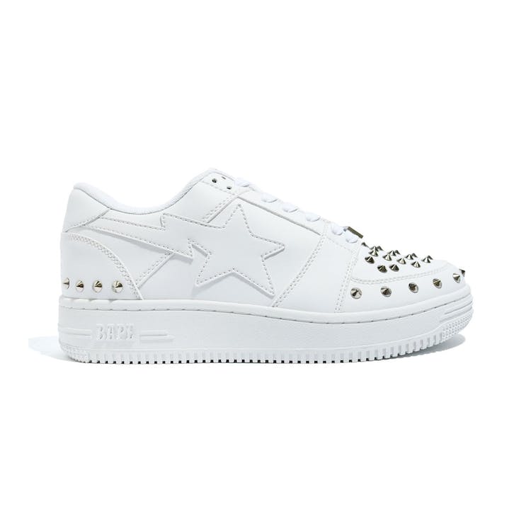 Image of A Bathing Ape Bape Sta Low 20th Anniversary White Silver Studded