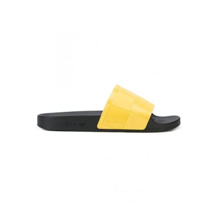 Image of adidas Adilette Checkerboard Raf Simons Black Yellow