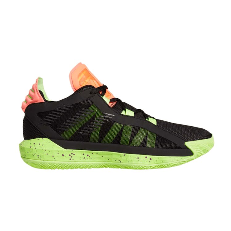 Image of adidas Dame 6 Black Signal Green Coral