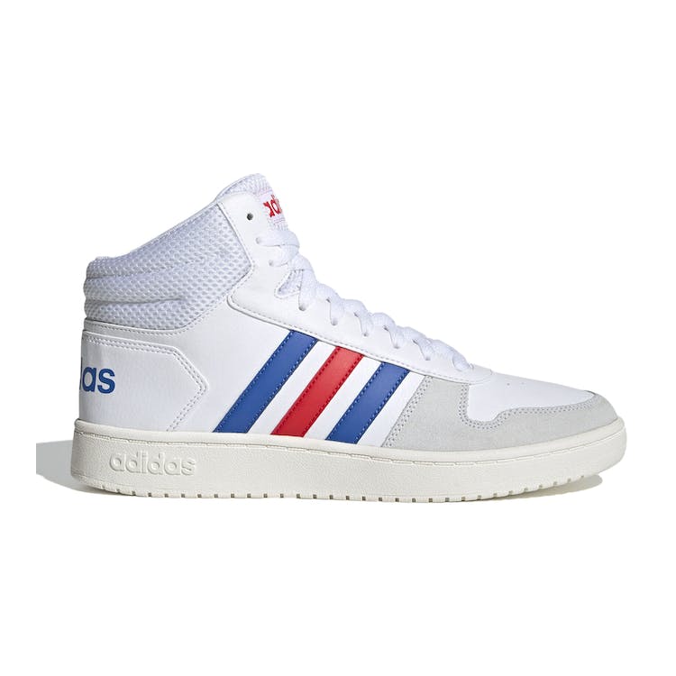 Image of adidas Hoops 2.0 Mid White Blue Red