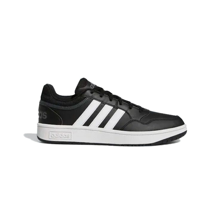 Image of adidas Hoops 3.0 Low Black White Stripes