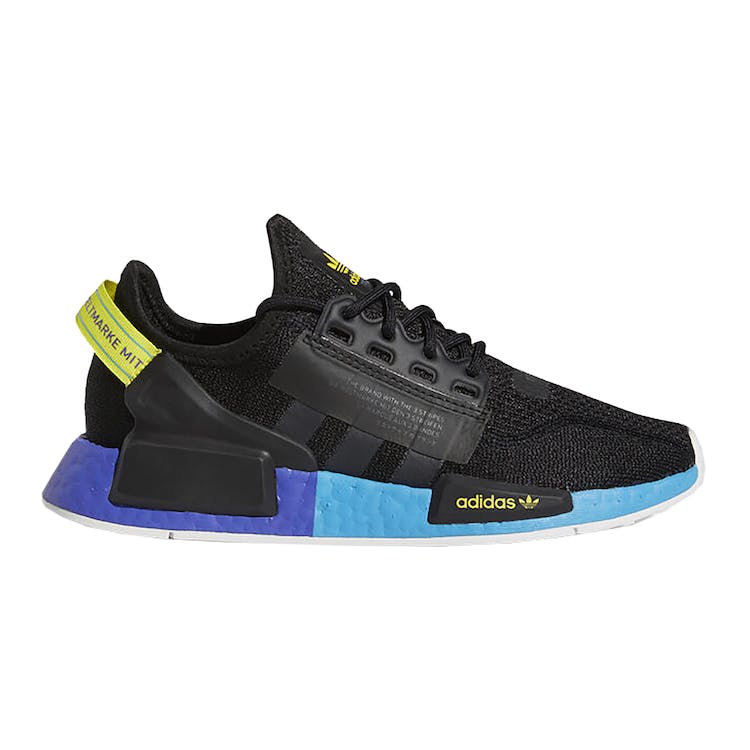 Image of adidas NMD R1 V2 Black Carbon Shock Yellow (GS)