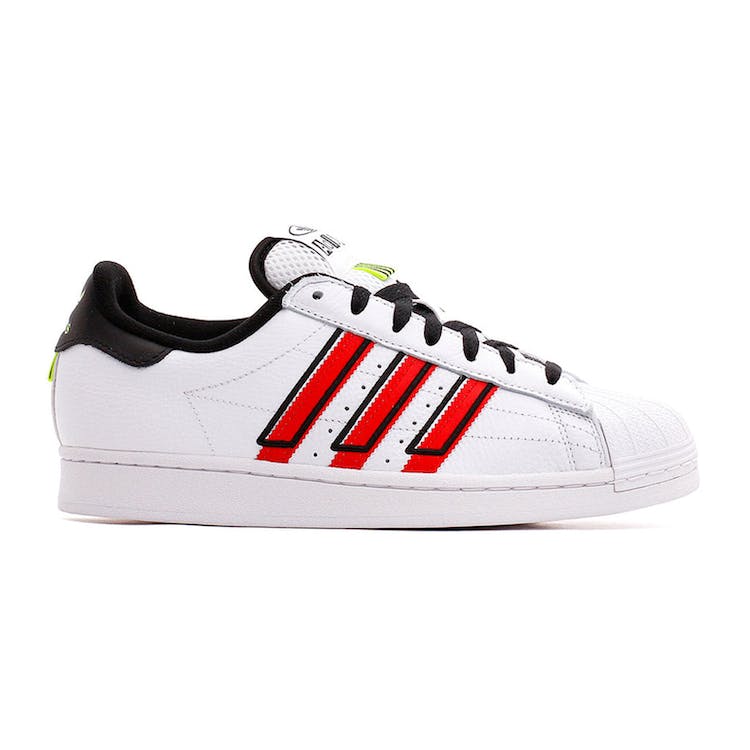 Image of adidas Superstar Cloud White Outlined Red Stripes