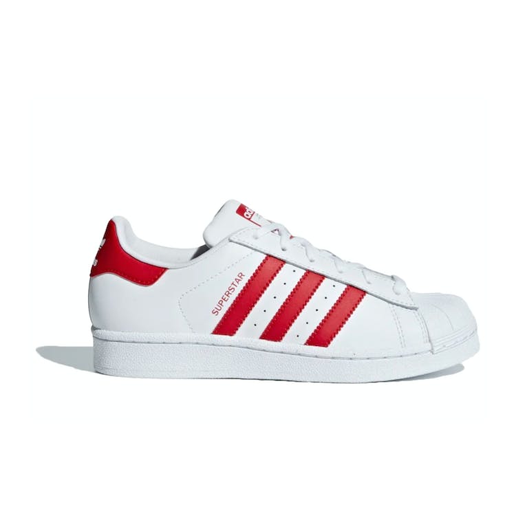 Image of adidas Superstar Cloud White Scarlet (GS)