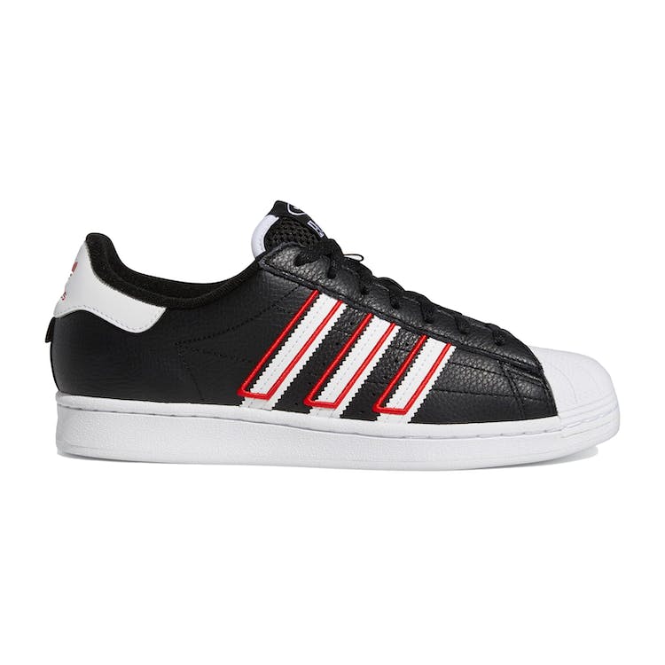 Image of adidas Superstar Core Black Outlined White Stripes