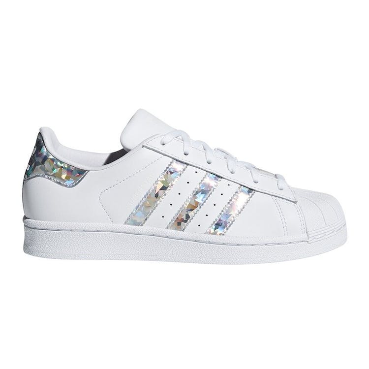 Image of adidas Superstar White Holographic Stripes (Youth)