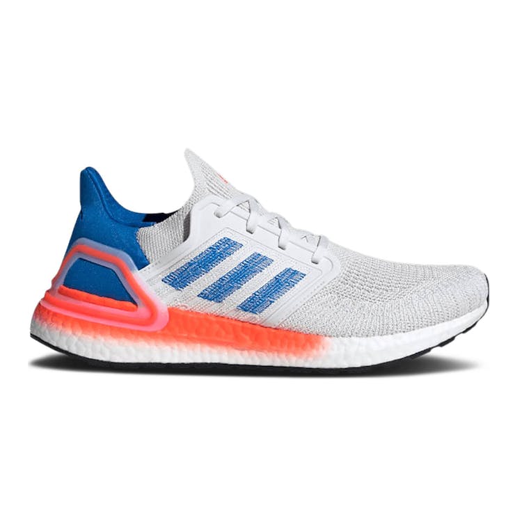 Image of adidas Ultra Boost 20 White Glory Blue Solar Red