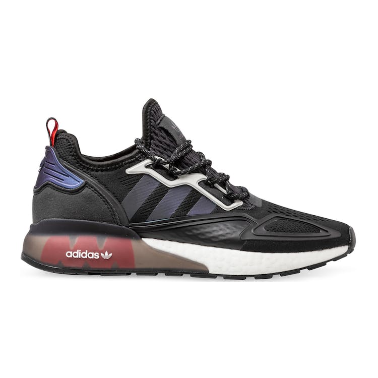 Image of adidas ZX 2K Boost Black Iridescent Shock Red