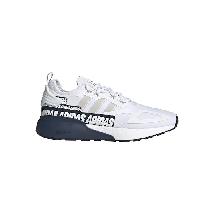 Image of adidas ZX 2K Boost Bold Logo Graphic White Navy
