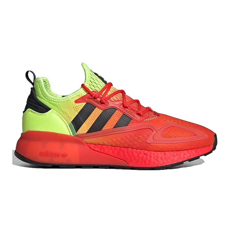 Image of adidas ZX 2K Boost Solar Yellow Hi Res Red