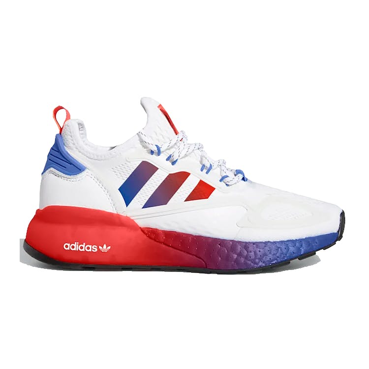 Image of adidas ZX 2K Boost White Solar Red Blue (GS)