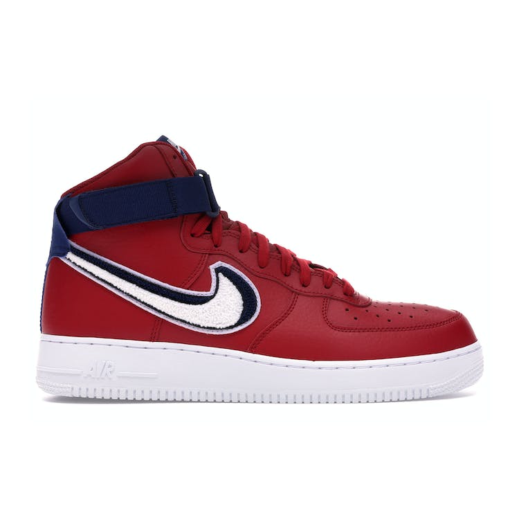 Image of Air Force 1 High 3D Chenille Swoosh Red White Blue