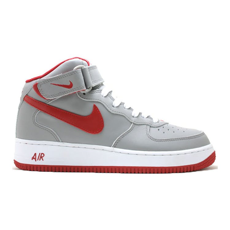 Image of Air Force 1 Mid Grey Varsity Red