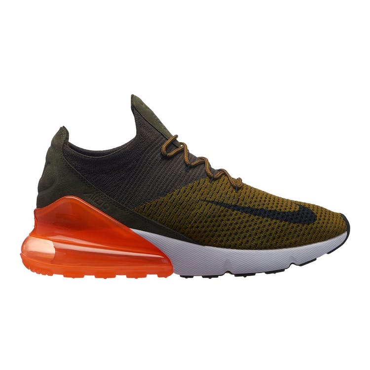 Image of Air Max 270 Flyknit Olive Flak Total Orange