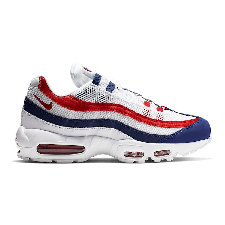 Image of Air Max 95 White Deep Royal Blue Gym Red