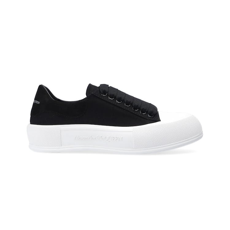 Image of Alexander McQueen Deck Skate Plimsoll Lace-Up Black White (W)