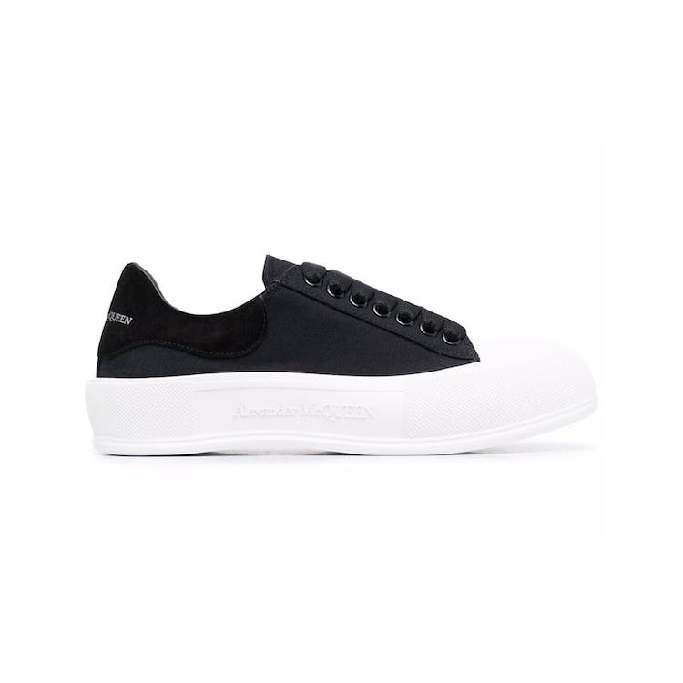 Image of Alexander McQueen Deck Skate Plimsoll Lace-Up Black White