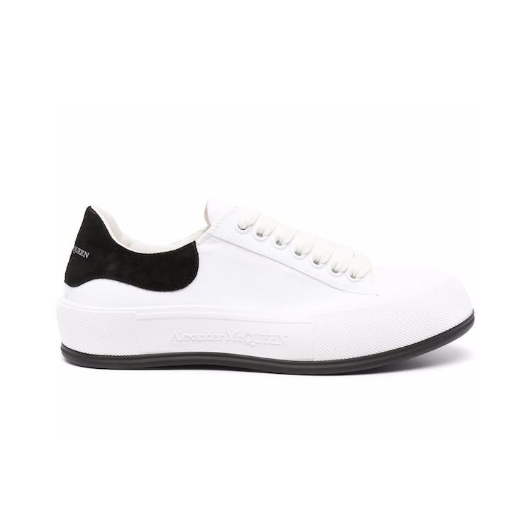 Image of Alexander McQueen Deck Skate Plimsoll Lace-Up White Black