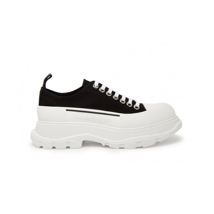 Image of Alexander McQueen Tread Slick Low Lace Up Black White (W)