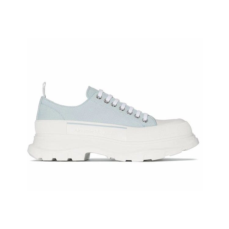 Image of Alexander McQueen Tread Slick Low Lace Up Light Blue White