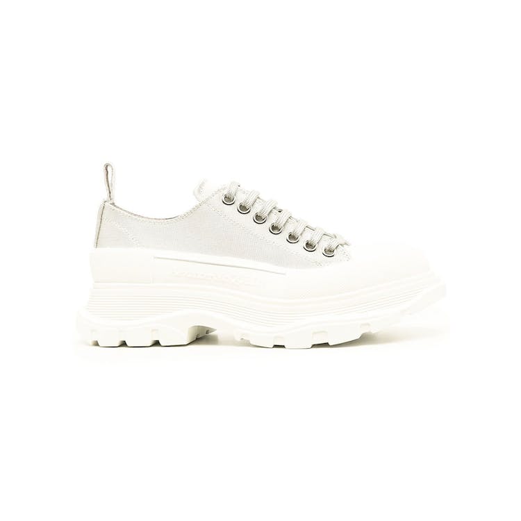 Image of Alexander McQueen Tread Slick Low Lace Up Light Grey White (W)