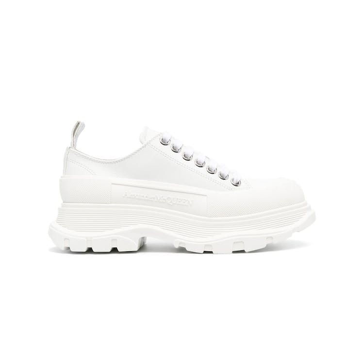 Image of Alexander McQueen Tread Slick Low Lace Up White Leather (W)