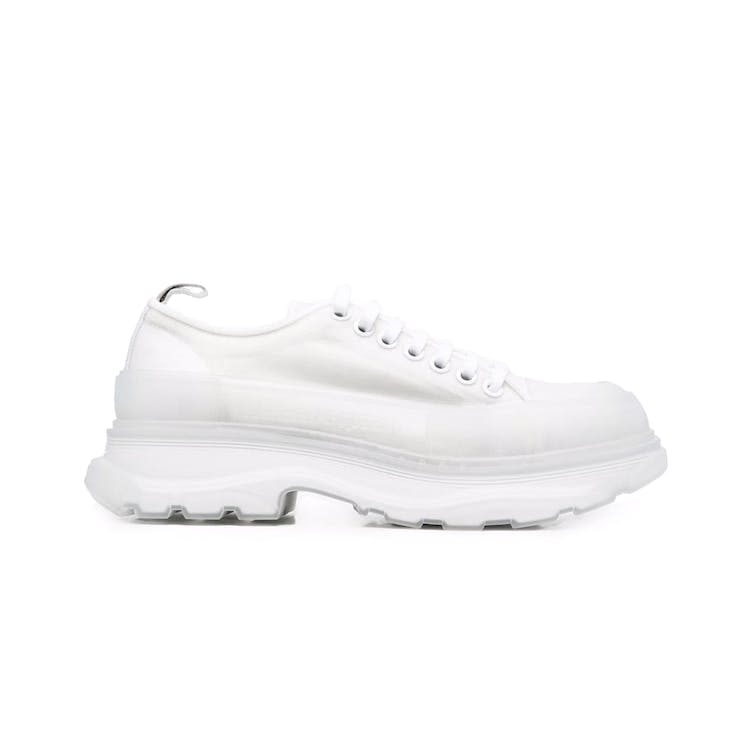 Image of Alexander McQueen Tread Slick Low Lace Up White White Clear Sole