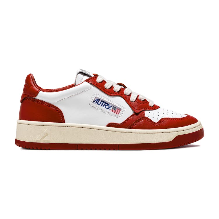 Image of Autry Medalist Leather Low Red White