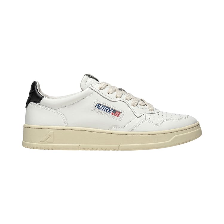 Image of Autry Medalist Leather Low White Black
