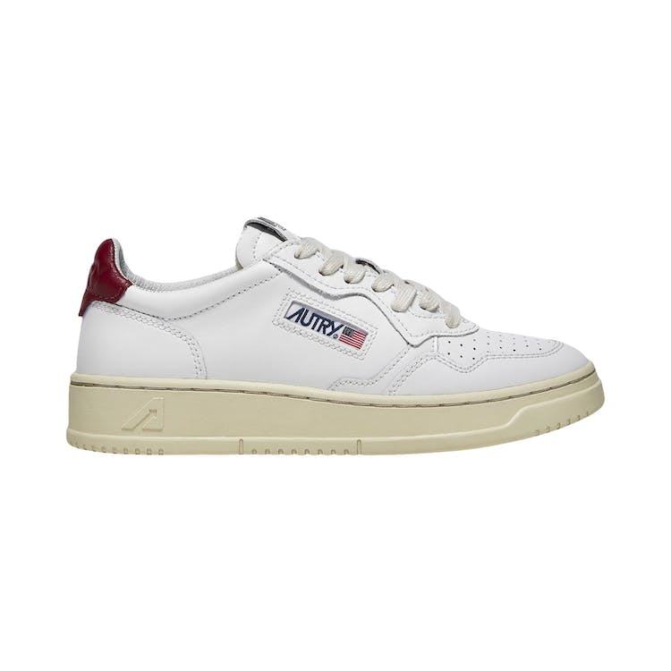 Image of Autry Medalist Leather Low White Bordeaux (W)