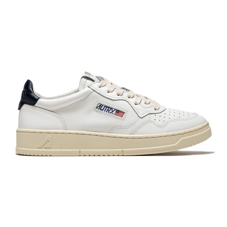Image of Autry Medalist Leather Low White Dark Blue (W)