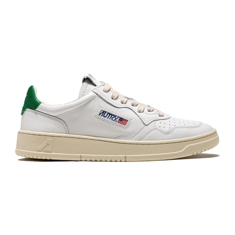 Image of Autry Medalist Leather Low White Green