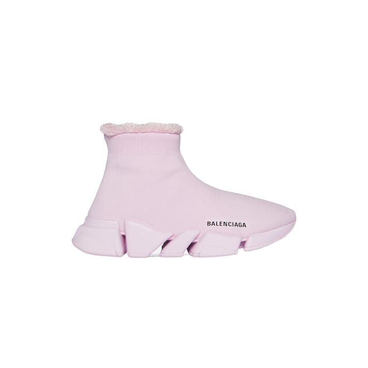 Image of Balenciaga Speed 2.0 Recycled Knit Fake Fur Pink (W)