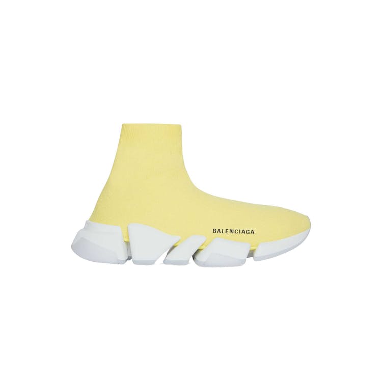 Image of Balenciaga Speed 2.0 Recycled Knit Transparent Sole Yellow (W)