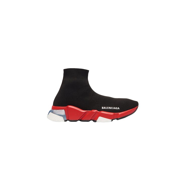 Image of Balenciaga Speed Clear Sole Black Red