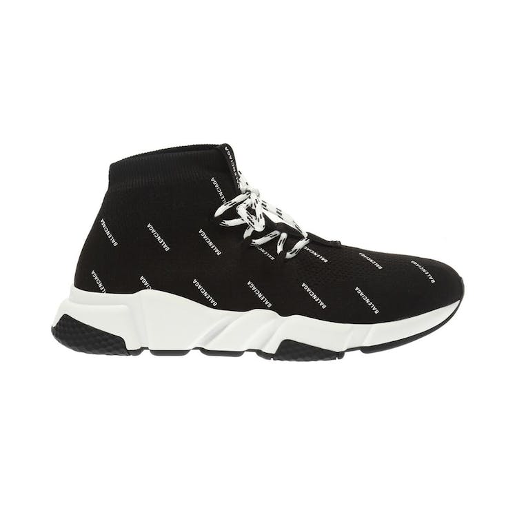 Image of Balenciaga Speed Lace Up All Over Print Black