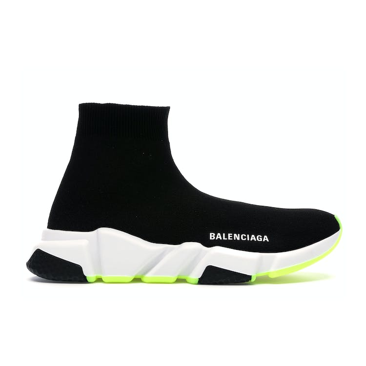 Image of Balenciaga Speed Trainer Black White Neon 2019 (W)