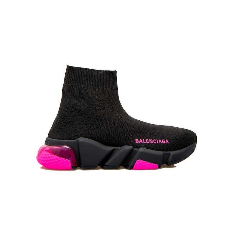 Image of Balenciaga Speed Trainer Clear Sole Black Fluo Pink (W)