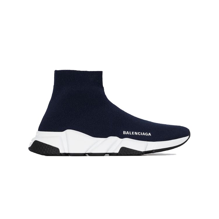 Image of Balenciaga Speed Trainer Navy White Sole