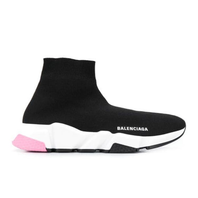 Image of Balenciaga Speed Trainers Mid Black Light Pink (W)