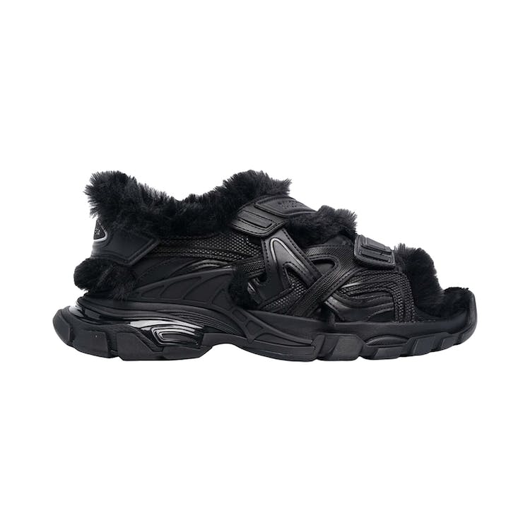 Image of Balenciaga Track Sandal Fake Fur Black