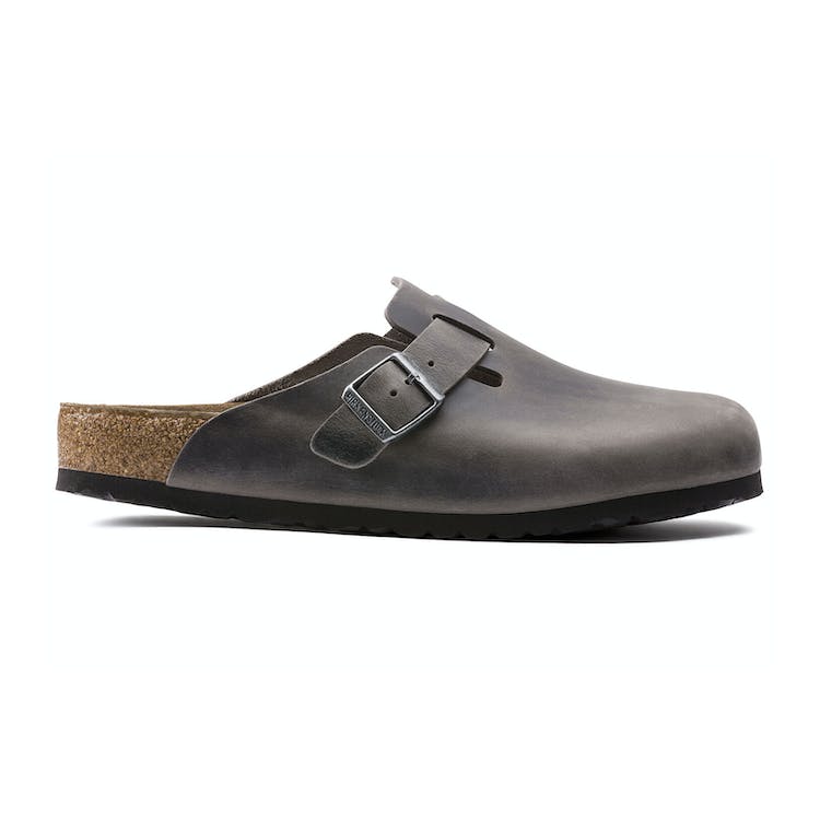Image of Birkenstock Boston Soft Footbed Oiled Leather Iron Grey